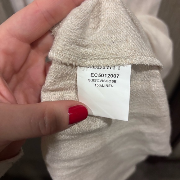 Elliatt Linen Midi Maxi Dress Sleeveless Stretchy Flowy Cream Nude Neutral - Picture 6 of 9